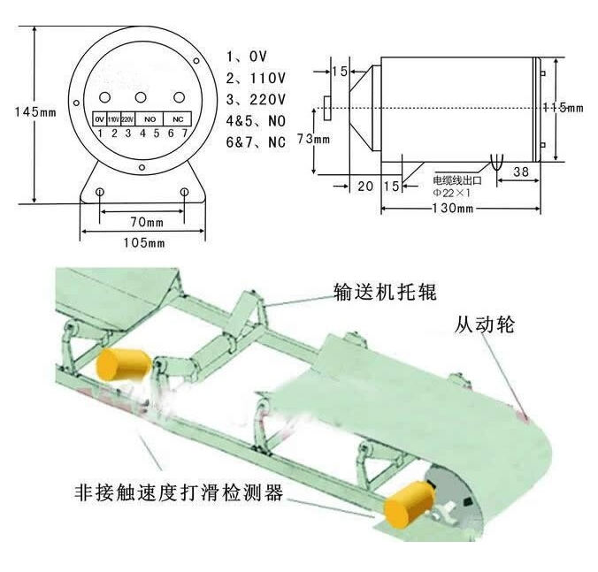 分體式欠速打滑開關安裝